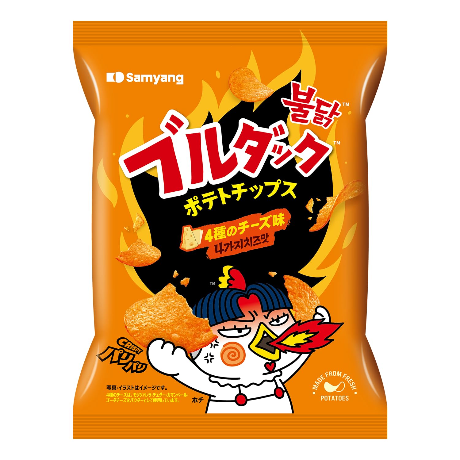 ポテチ☆ Amazon.co.jp: ブルダックポテトチップス 4種のチーズ 6袋 : 食品